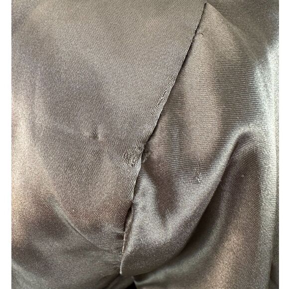 New Look Olive Green Satin Bomber with Striped Ribbed Trim Jacket size Small - Picture 7 of 8